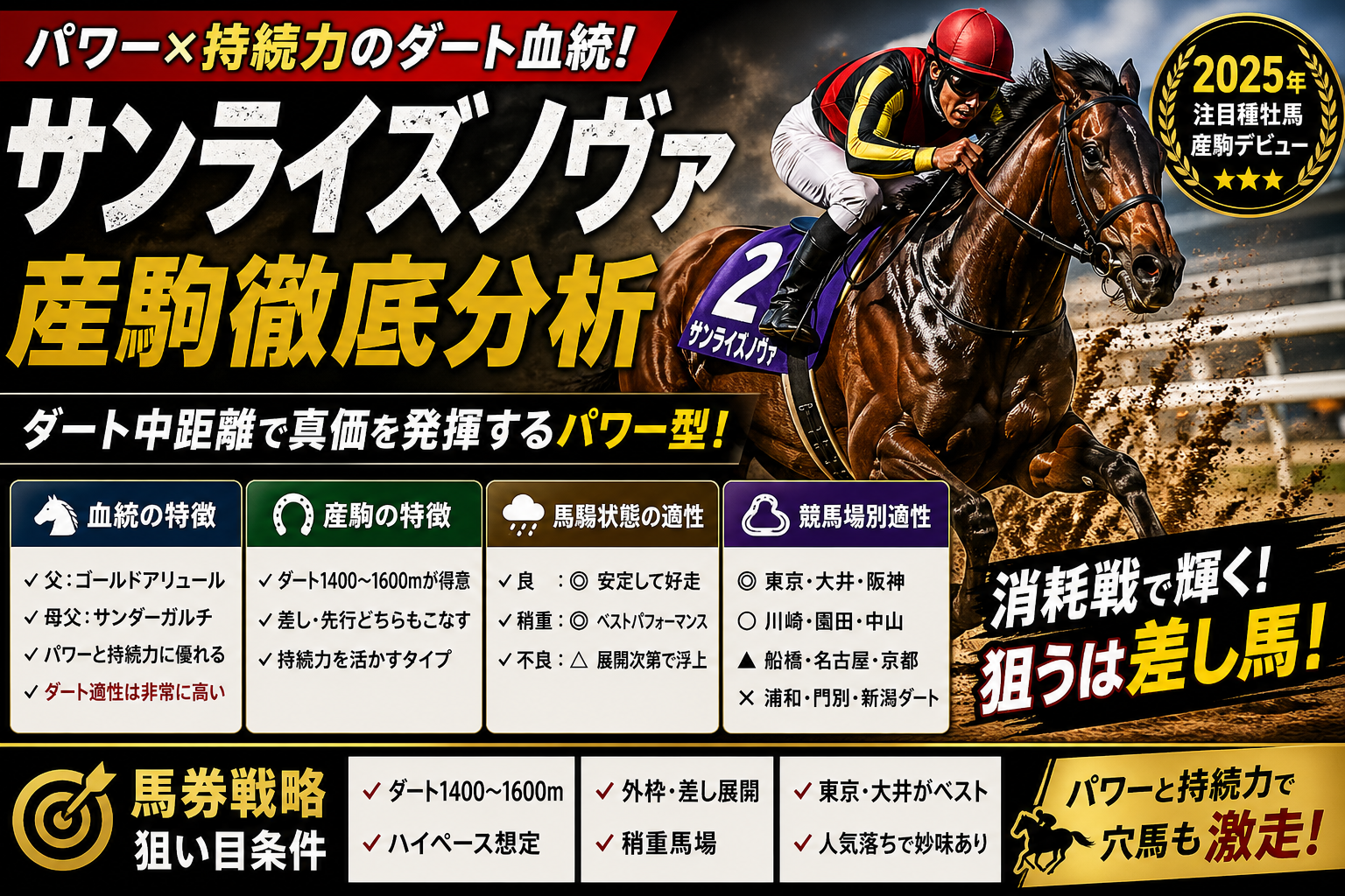 サンライズノヴァ産駒の特徴とは？