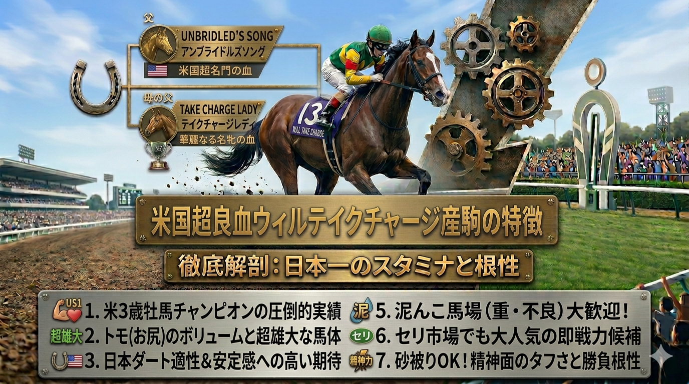 ウィルテイクチャージの血統と産駒の特徴とは？アメリカ３歳牡馬チャンピオンという記事のアイキャッチ画像