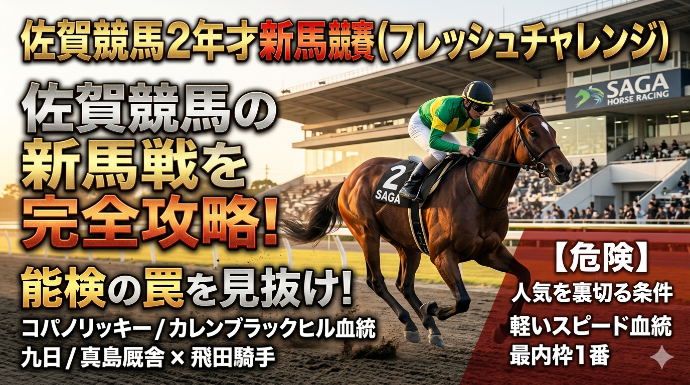 【佐賀競馬・新馬戦の傾向とは？】パサパサ深い砂で激走する「鉄板条件」と「消しの人気馬」の記事のアイキャッチ画像