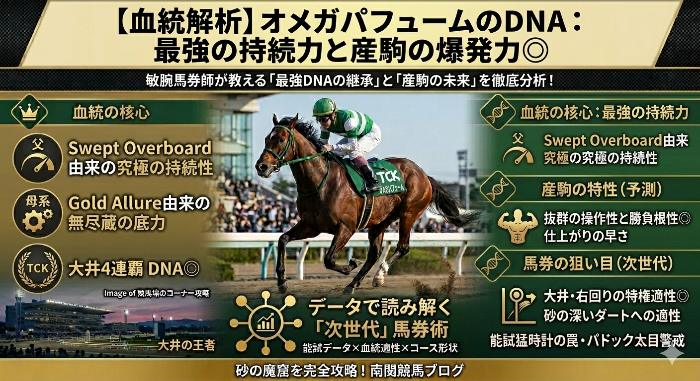 オメガパフュームの血統と産駒の特徴の記事のアイキャッチ画像