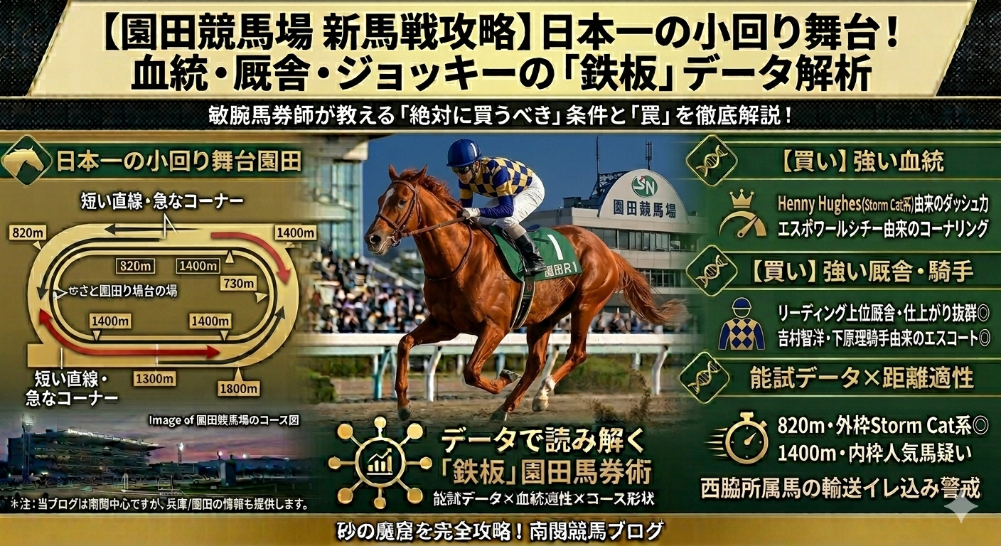 園田競馬新馬戦の傾向のブログ記事のアイキャッチ画像